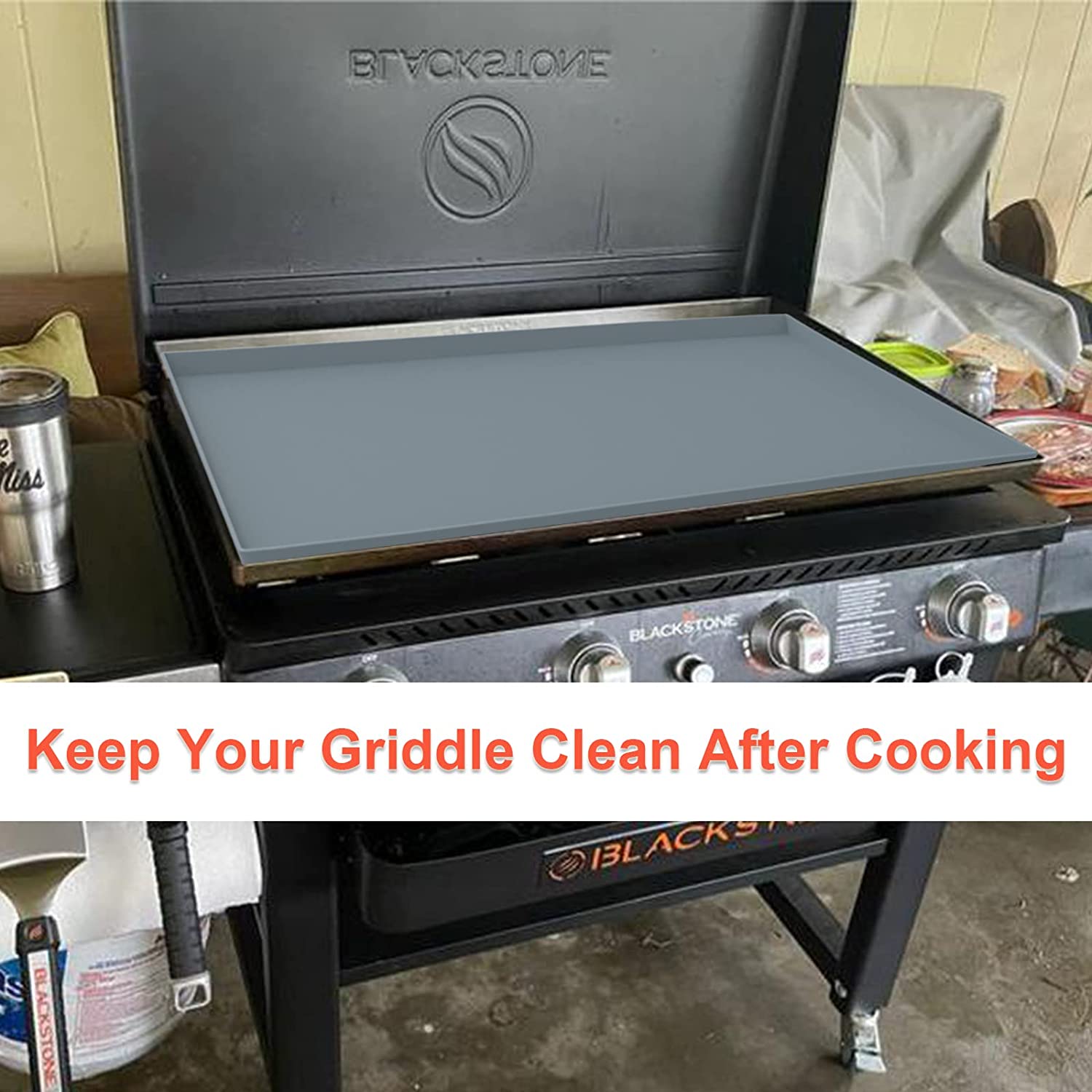 Housse De Tapis De Cuisson En Silicone Pour Blackstone : 43,2 Cm - Dessus Plat - Pour Barbecue - Pour Camping En Plein Air - Accessoires De Barbecue