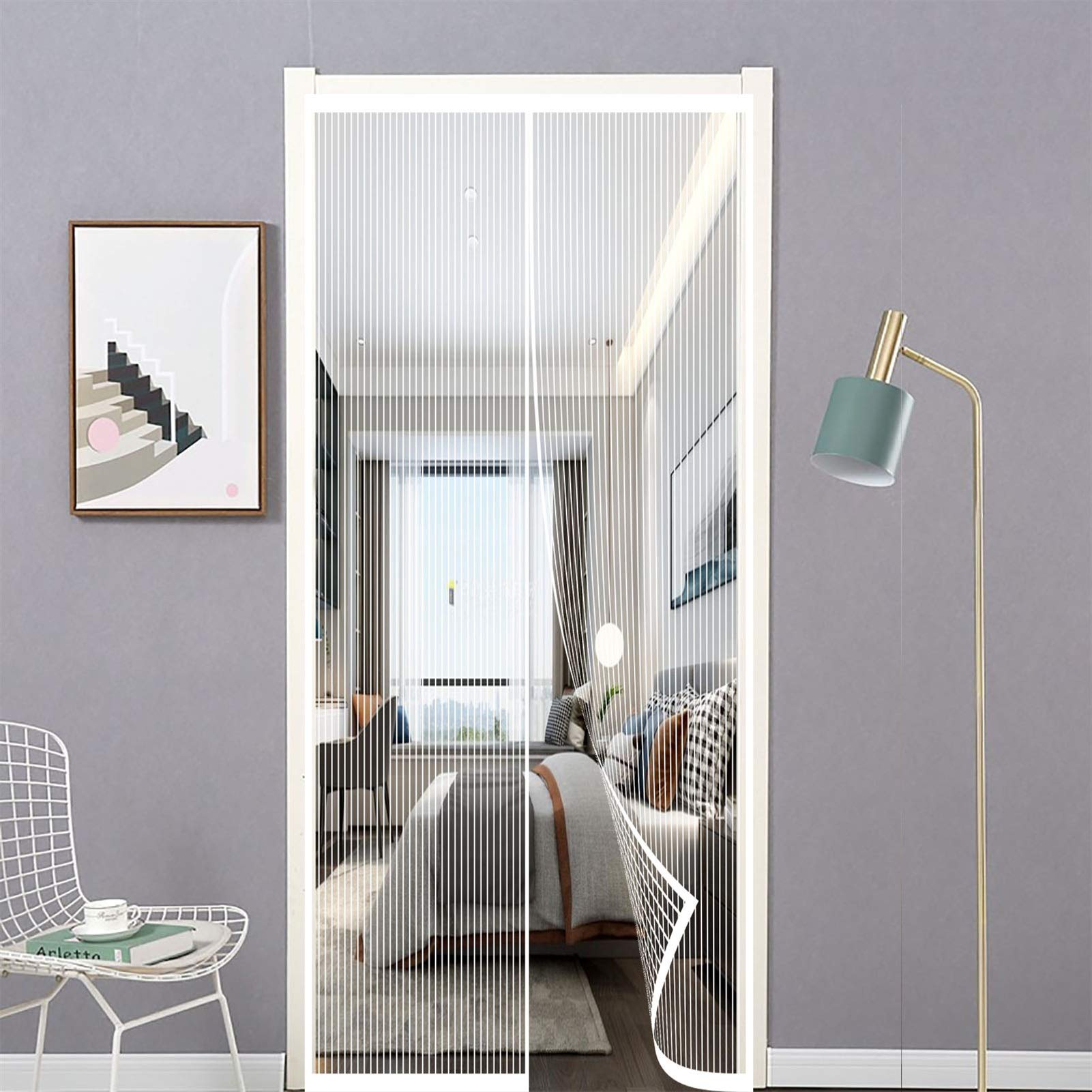 Magnetyczne moskitiery, kurtyna przeciw owadom, magnetyczne drzwi moskitierowe, magnetyczna moskitiera na drzwi, 90*210 cm