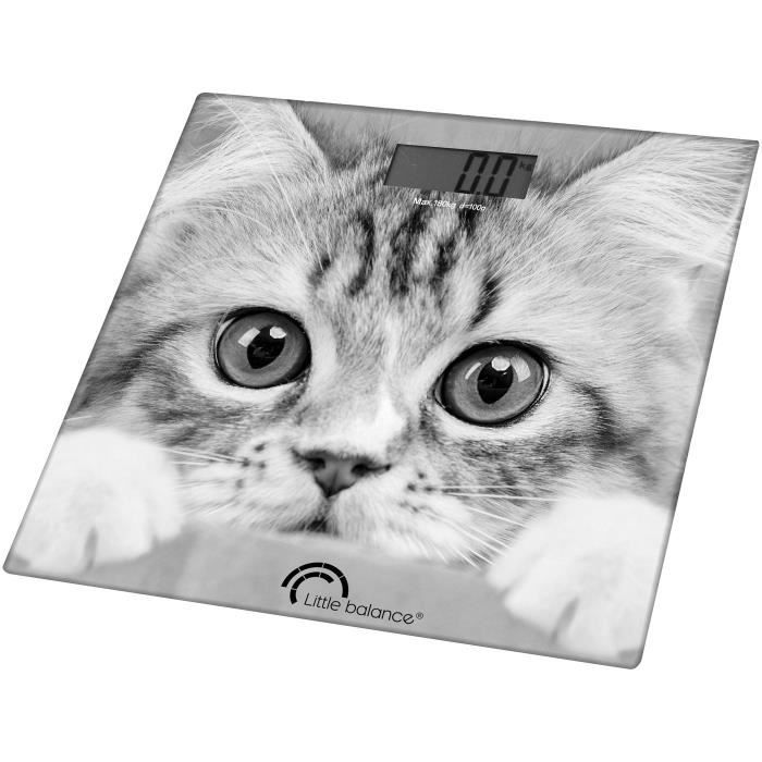 Bilancia Da Cucina Gatto Bianco, Design Simpatico, Precisione Da 1g A 5kg, Portatile Con Vetro, Batteria Inclusa - 6