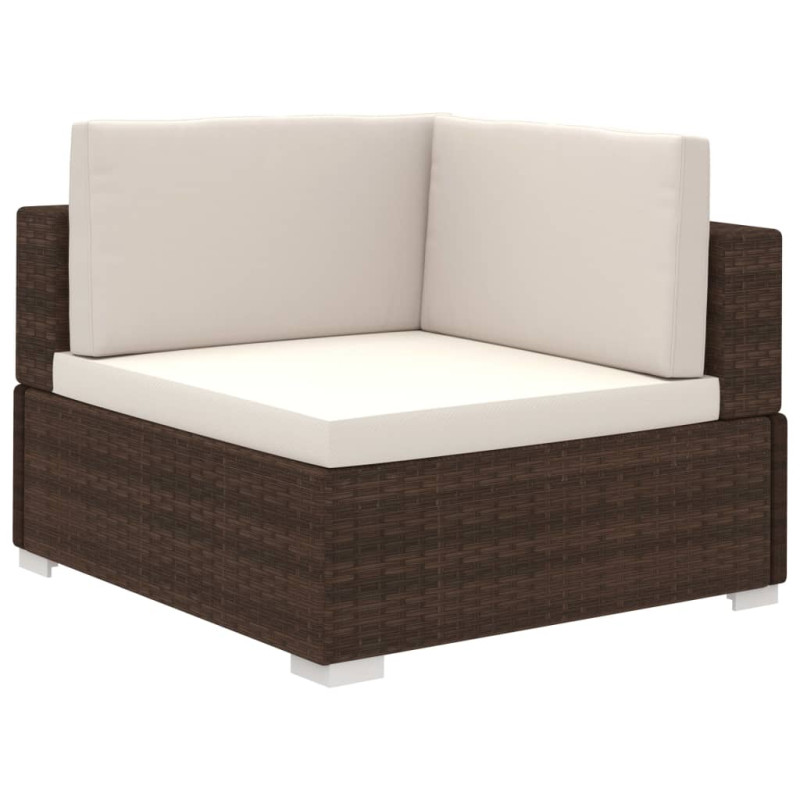 Set Divani da Giardino 8 pz con Cuscini in Polyrattan Marrone vidaXL - 4