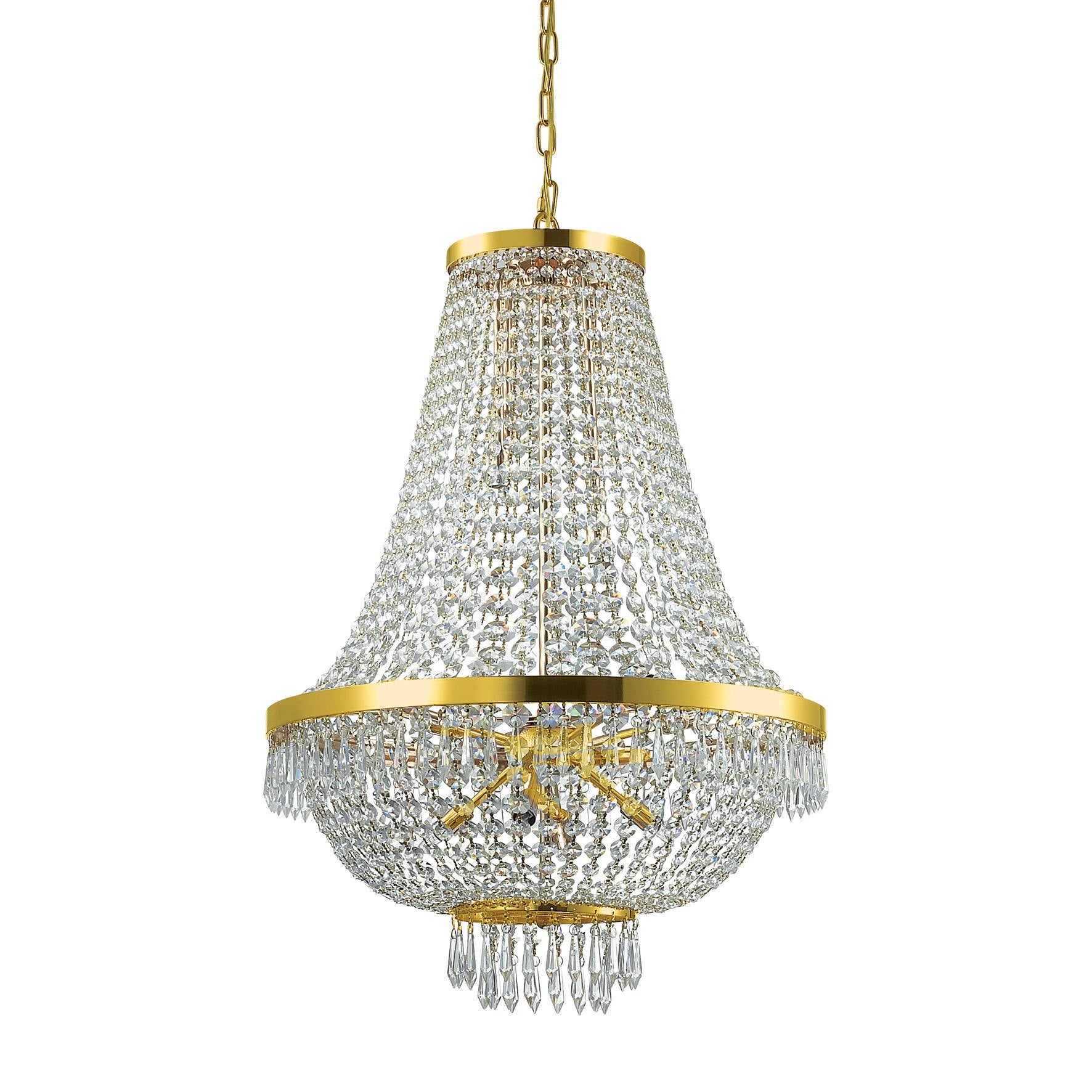 Dmora  Grand Chandelier Caesar Métal Or 12 Ampoules 110Cm Oro , Leroy Merlin