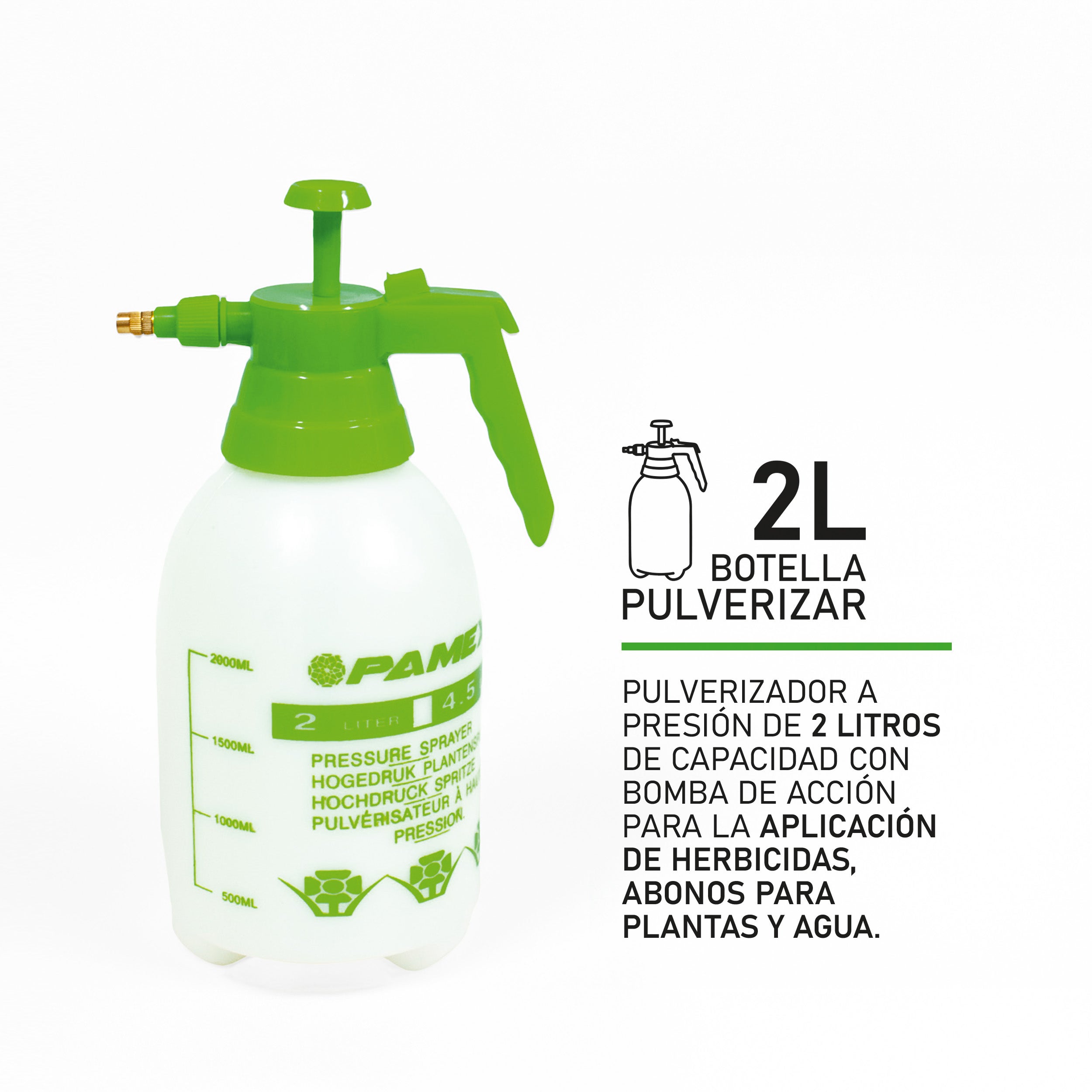 Flacon pulvérisateur PAMEX 2L avec pompe à pression/pompe à brouillard - 3