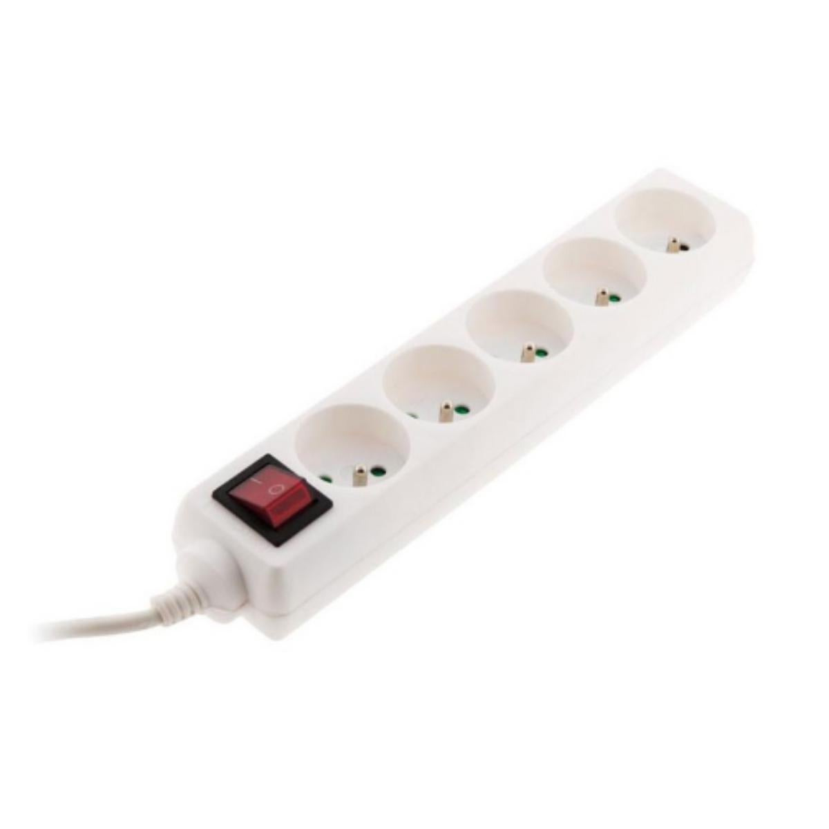 Bloc multiprise 5x16A 2P+T interrupteur - blanc - Zenitech - 3