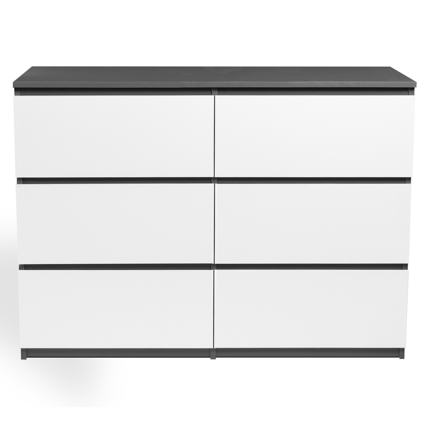 Commode 6 tiroirs TOMI 110 cm bois gris et blanc - 3