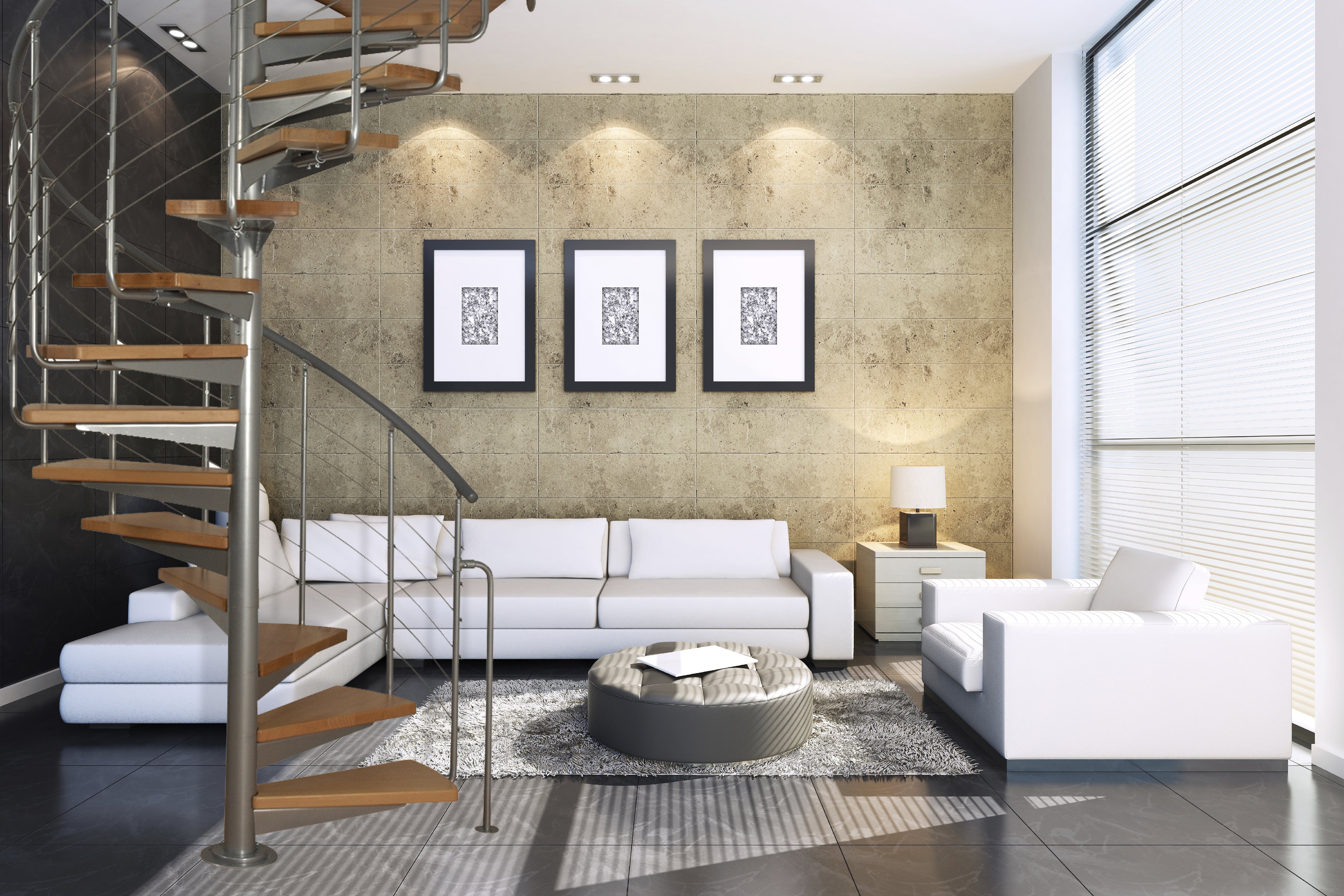 Escalera sistema atrium 168 ral 9006, 13 el.+ p, haya natural