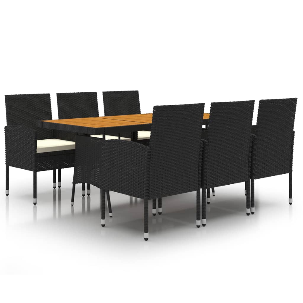 Maison Exclusive - Set da Pranzo per Esterni 7 pz in Polyrattan Nero - 2
