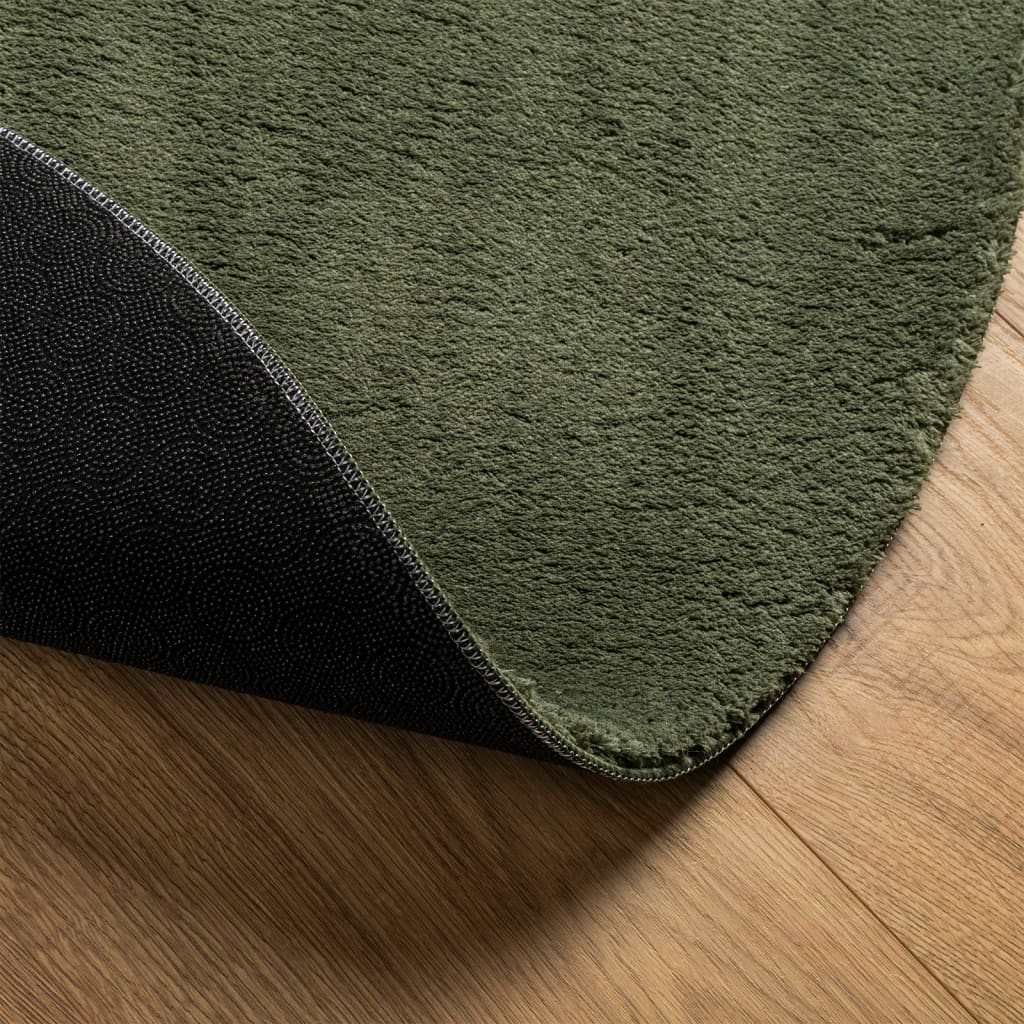 Tapis HUARTE Poils Courts Doux Et Lavable - Anthracite 80 Cm
