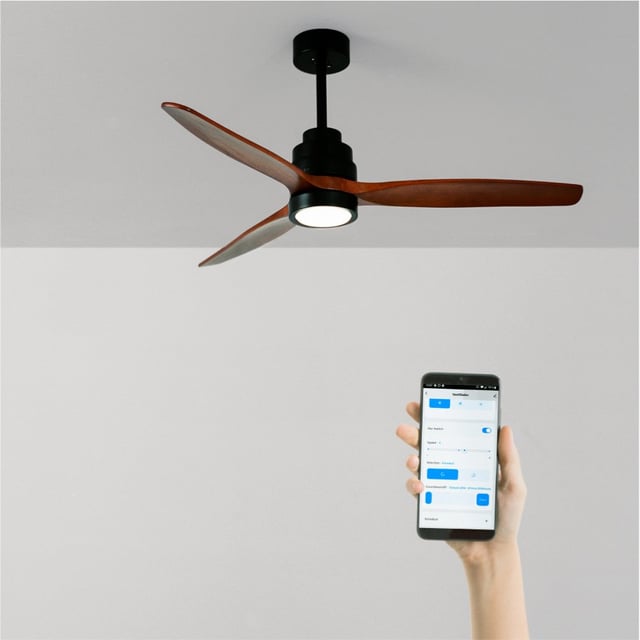 WIND STYLANCE M - Ventoinha de teto 40W silencioso 100% madeira vários tamanhos - Com luz - com wifi