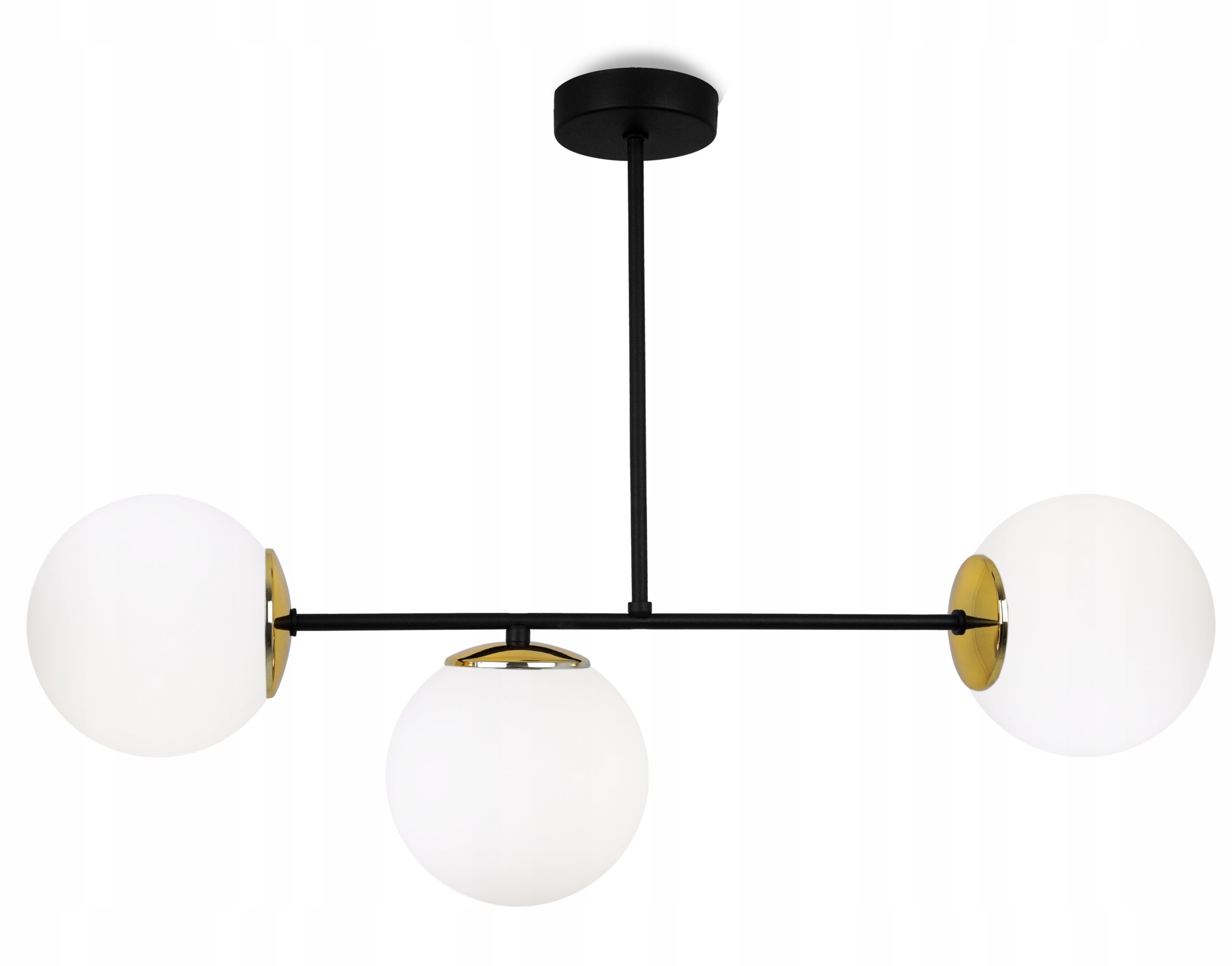 Lampa sufitowa wisząca Palermo loft 3xE14 klosz kula biała/złota Light Home LH