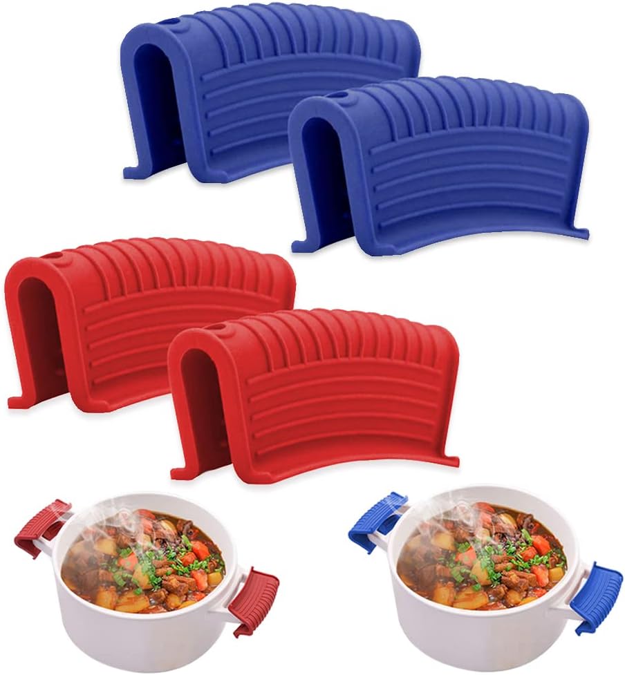 2pcs Silicone Pot Poignée de Casserole Accessoire Casserole Housse 2pcs Silicone Pot Poignée de Casserole Accessoire Casserole Housse