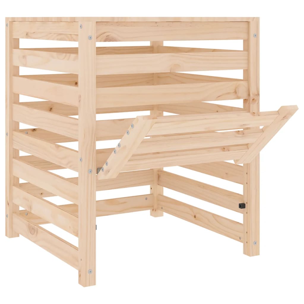 vidaXL Composteur 63,5x63,5x77,5 cm Bois massif de pin - 6