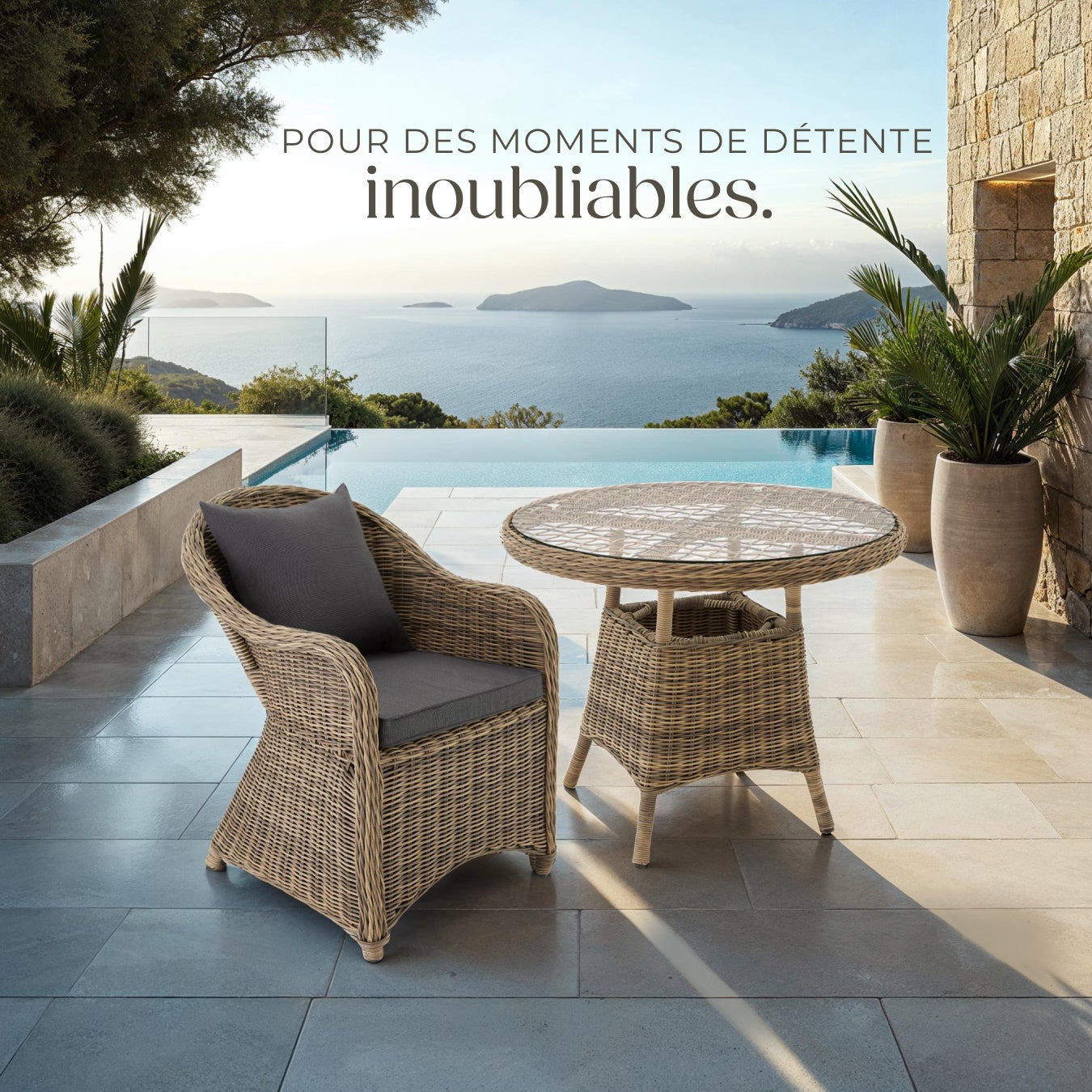 TECTAKE Mesa de jardín de aluminio resistente a la intemperie y a los rayos UV - 8