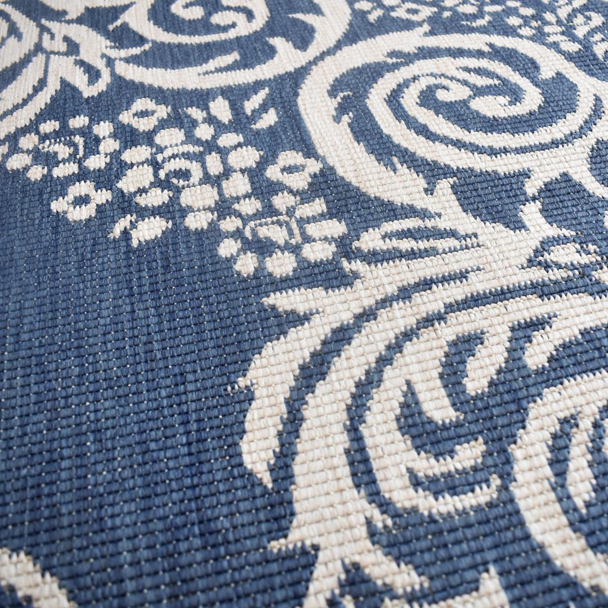 Tapis extérieur, kilim reversible 160x230 LYN2 O REVERSIBLE bleu et blanc - 6