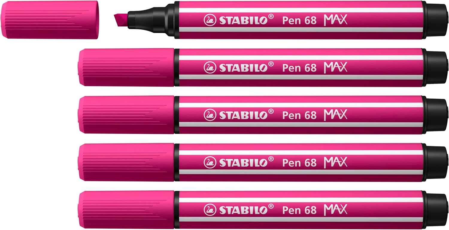 Marker Stabilo Pen 68 MAX końcówka ścięta różowy bez zapachu