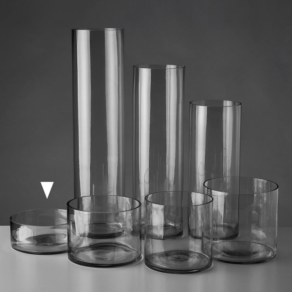 Vase cylindrique en verre transparent - 4
