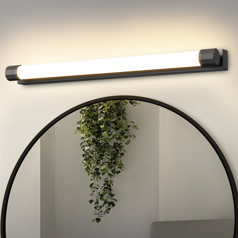 Kinkiet lustrzany LED Nettlife 50 cm 10 W, czarny, ciepła biel 3000 K, IP44, wodoodporny, nowoczesny, do łazienki, przedpokoju lub salonu