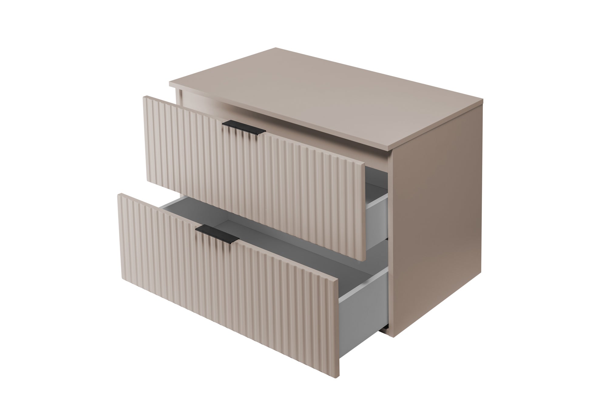 Meuble de salle de bain à suspendre avec le plan FLOW cachemire 80 cm - 6