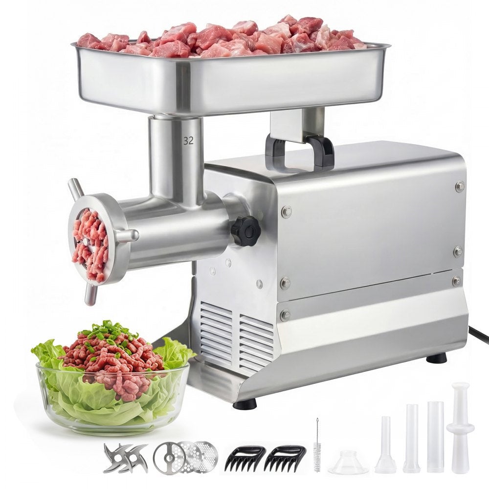 Essenza Picadora De Eléctrica, 1100W, Capacidad De Picado 9,5 Kg/Min, 3 Discos, Cuerpo De Acero Inoxidable, Para Cocinas Y Restaurantes Carne Acero Inoxidable, Leroy Merlin