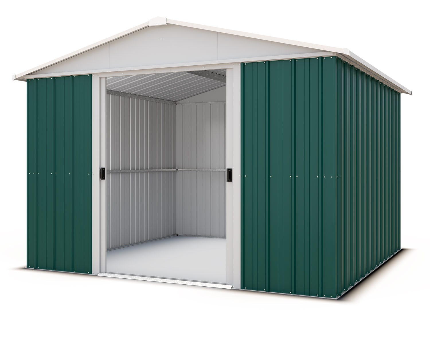 Abri de jardin en métal vert - 9,03 m² - 5