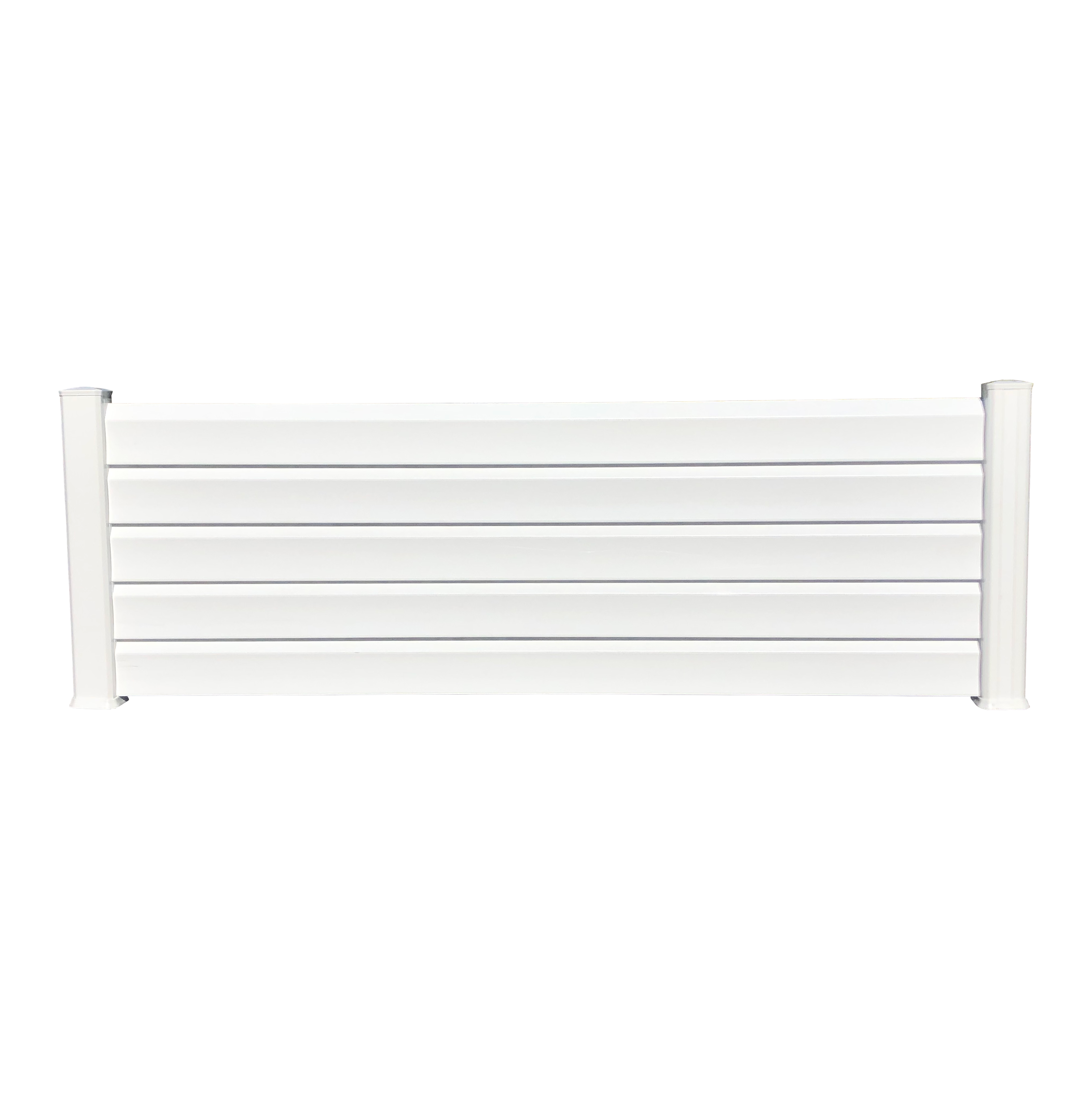 Clôture PVC Persienne 5 lames en kit Dimensions L.2100 mm (poteaux compris) X H.700 mm couleurs Blanc - 2