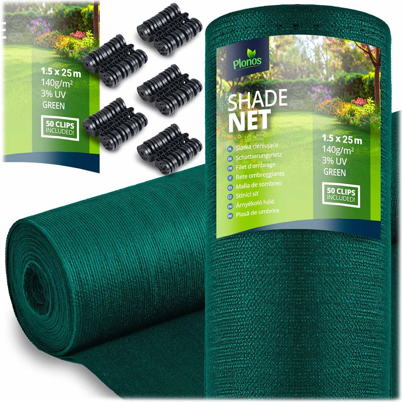 Siatka cieniująca 1,5x25m maskująca mata na płot ogrodzenie osłona 90% +UV Plonos