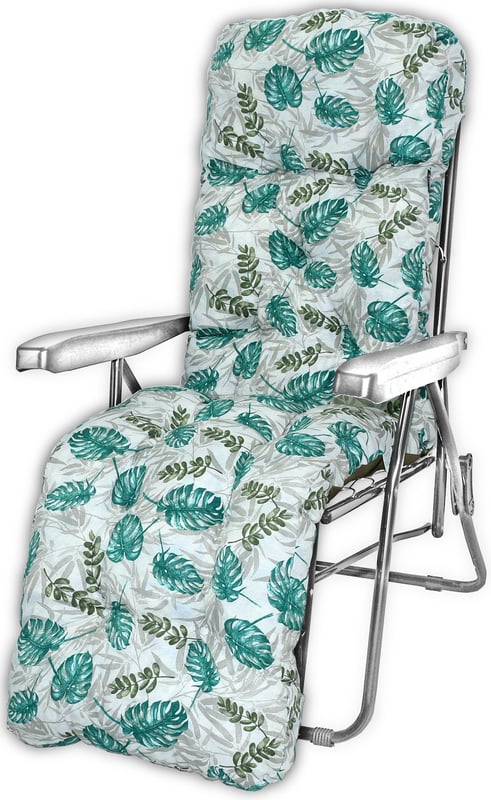 Poduszka ogrodowa na leżak z podnóżkiem AMPO zielony beżowy 1 szt.