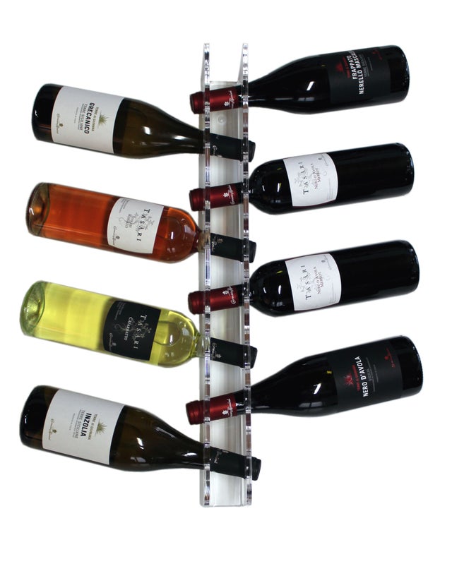 Agplex Cantinetta Vino da Parete in Plexiglass Trasparente - Portabottiglie Design Moderno per 10 Bottiglie di Vino
