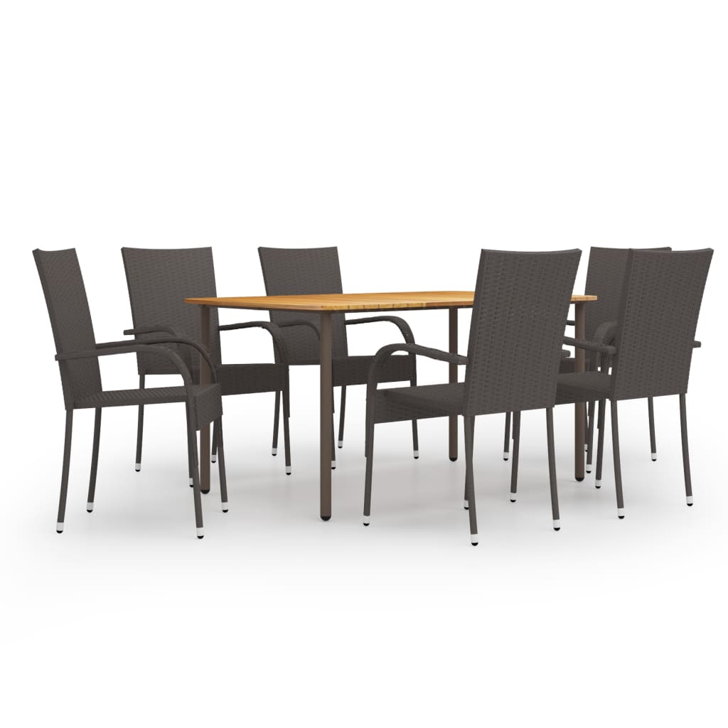 Zestaw Mebli Ogrodowych Brązowy Rattan Stolik Krzesła Meble Ogrodowe Do Restauracji Ogrodu