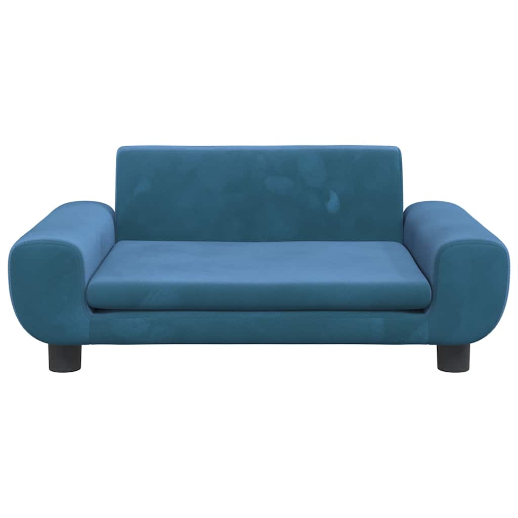 Canapé pour enfants bleu 70x45x33 cm velours - 3
