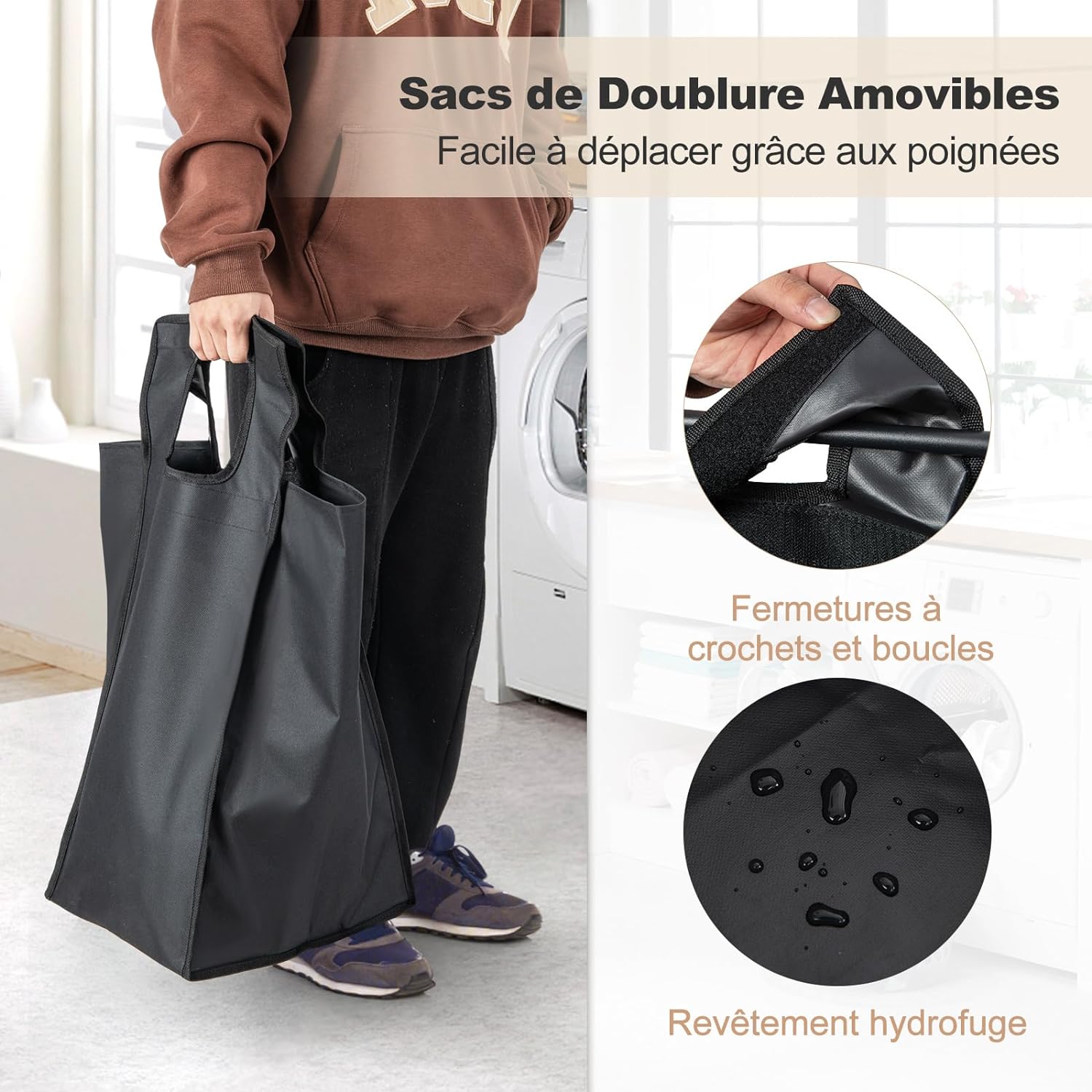 Panier à Linge Portable Creux Pour Vêtements Sales, Grand Cadre, Usage