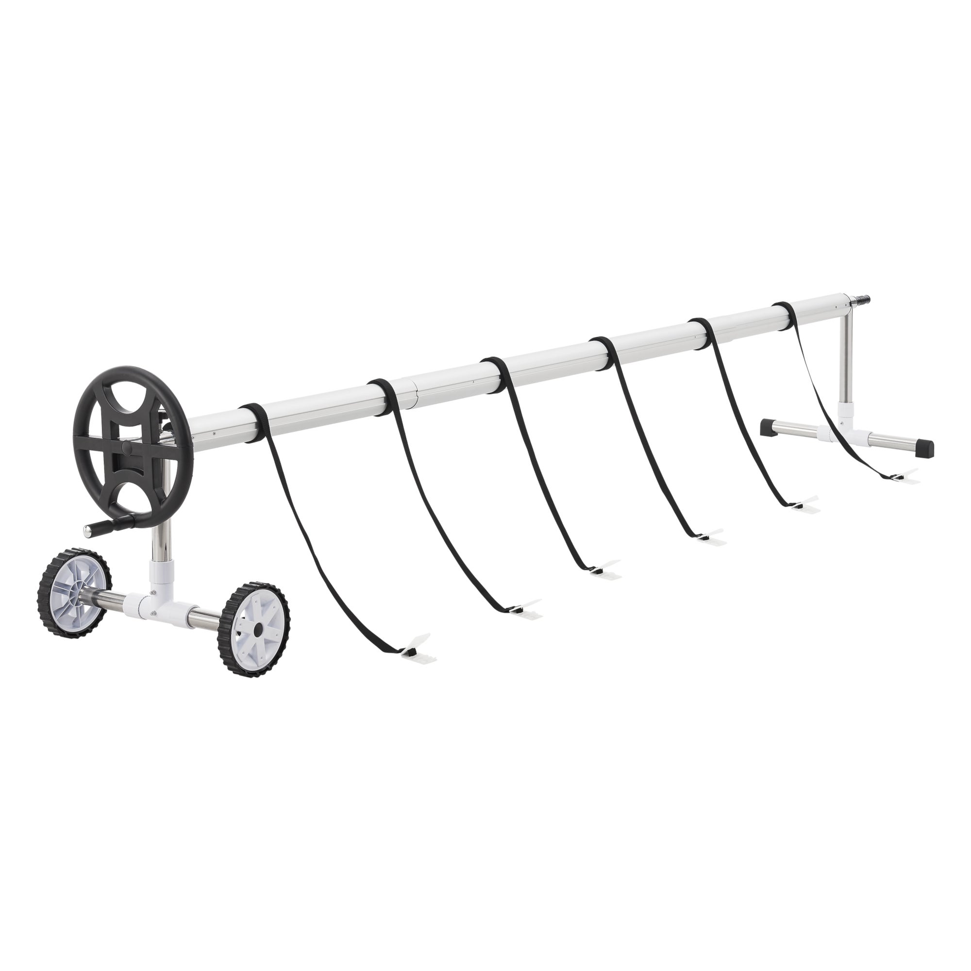 Enrouleur Bâche Piscine Telescopique 147-555cm - Manivelle Aluminium - Systeme Enroulement Facile