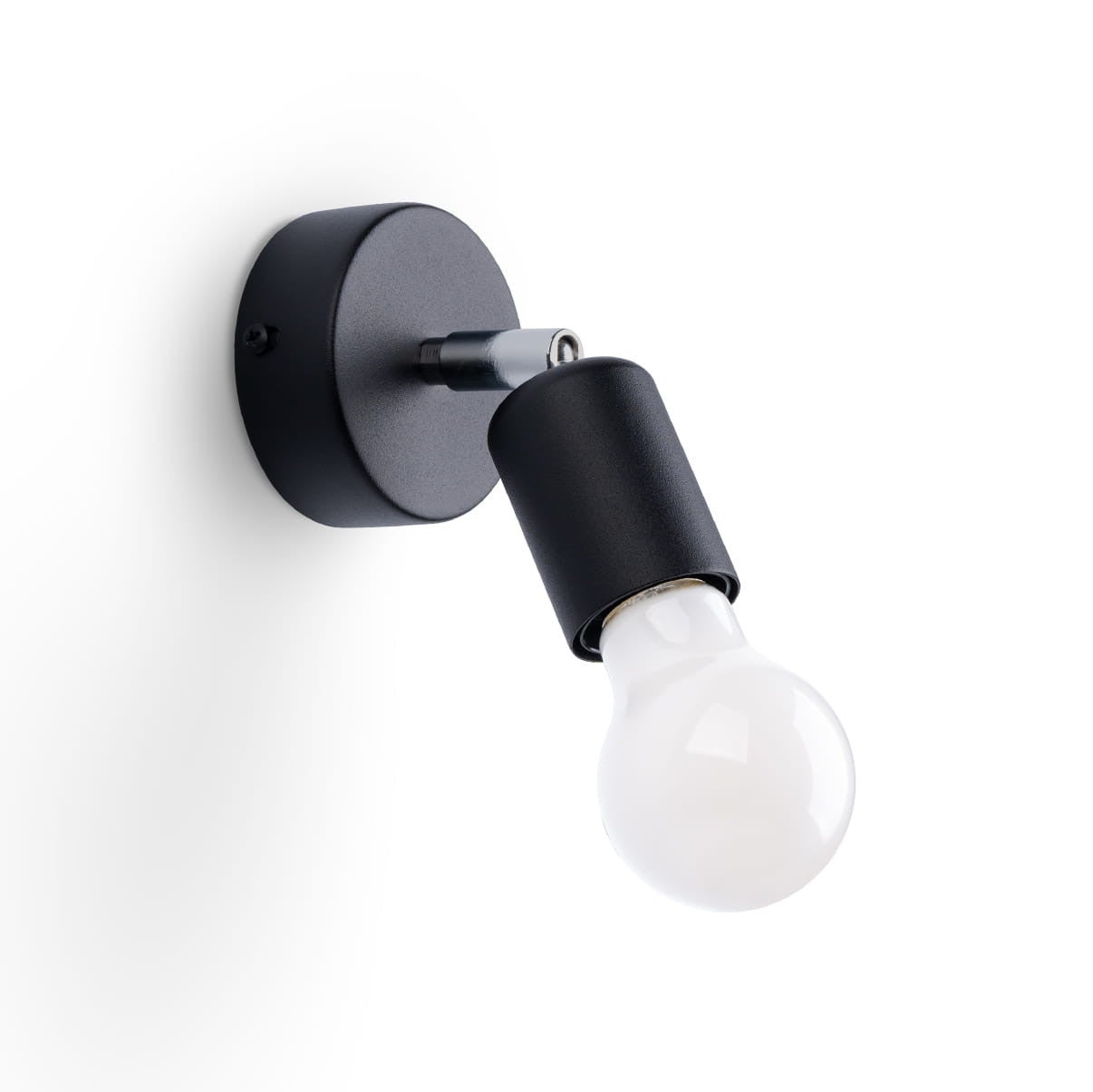 Kinkiet ścienny Fornes czarny-chromowany 1xE27x60W wym: 8 x 8 cm metal IP20 Sollux Lighting