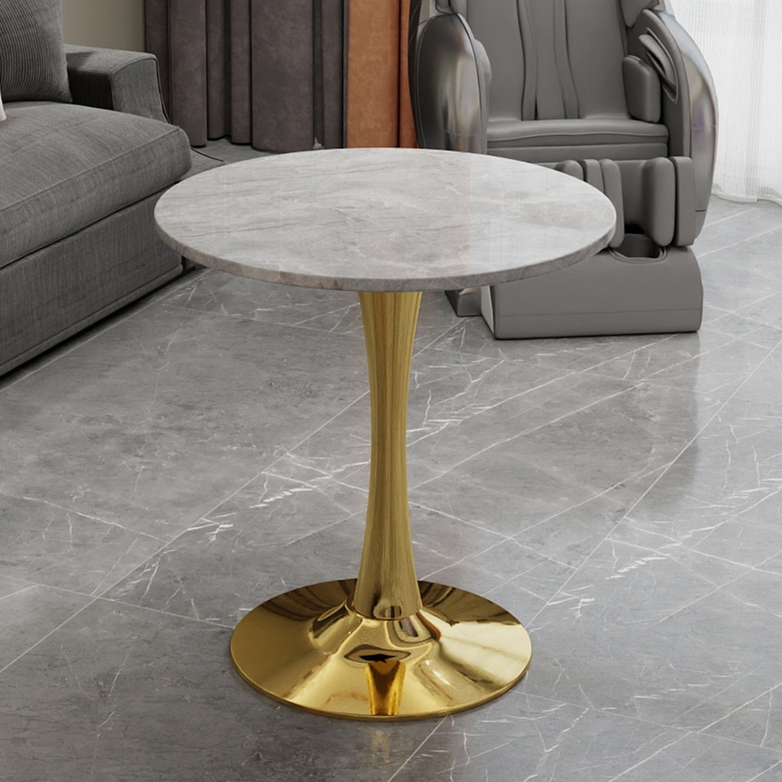 Cette table basse dorée de 70 cm (27,6 pouces) convient pour 2 à 4 ...