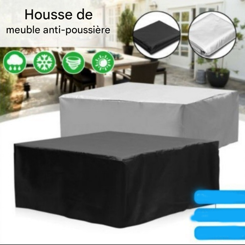 Housse pour mobilier de jardin, housse de table de jardin 180*100*75 cm, coupe-vent et résistante aux UV, tissu Oxford 420D - 2