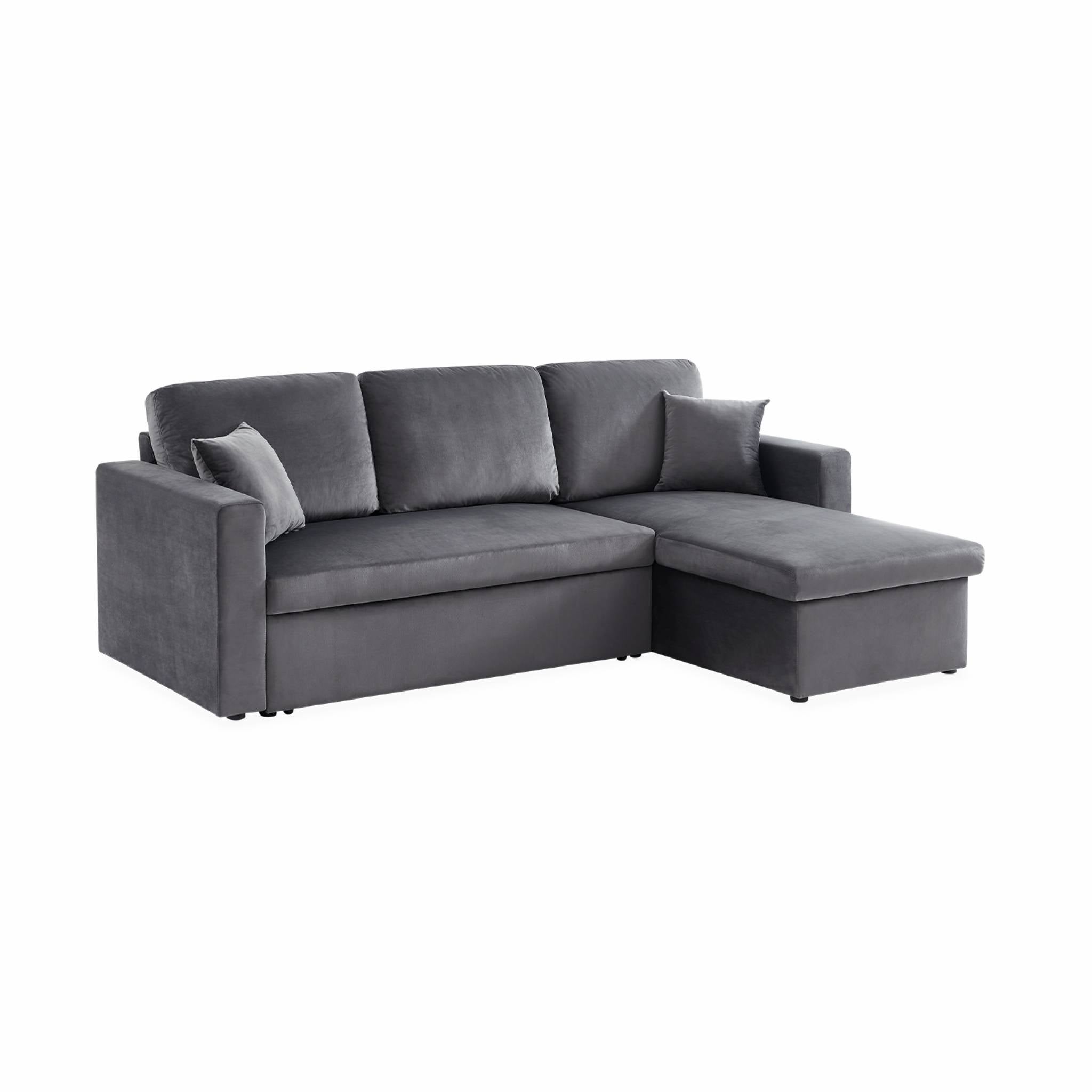 Canapé D'angle Convertible 3 Places Avec Chaise Longue Réversible - Rangement Intégré, Ports USB Et Porte-gobelets