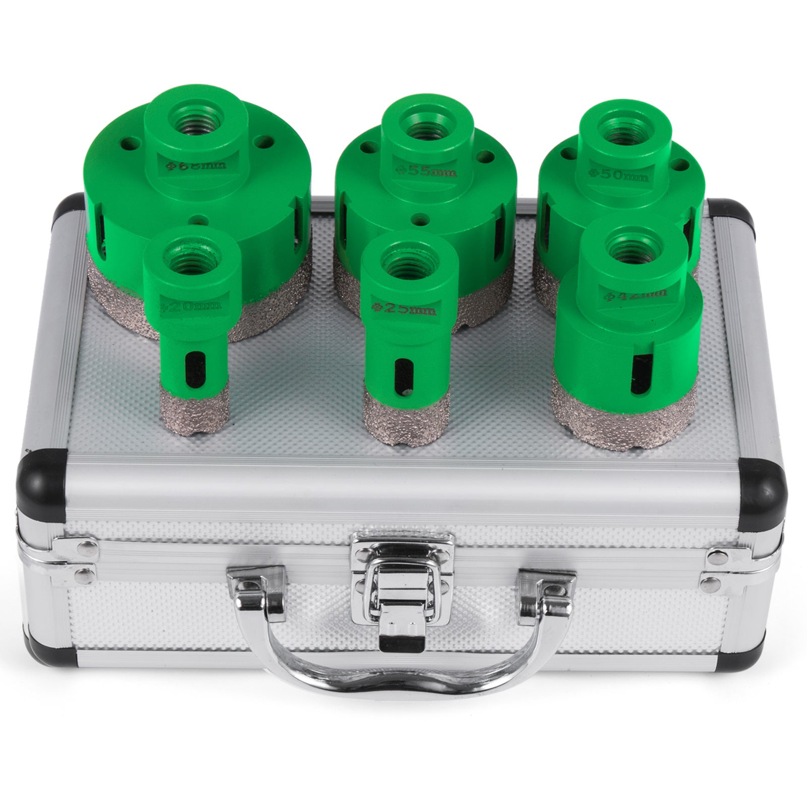 6Pcs Trépan Diamant Scie Cloche Foret Diamanté VEVOR 20/25/42/50/55/68mm Avec Filetage M14 pour Carrelage Granit Marbre Porcelaine - 8