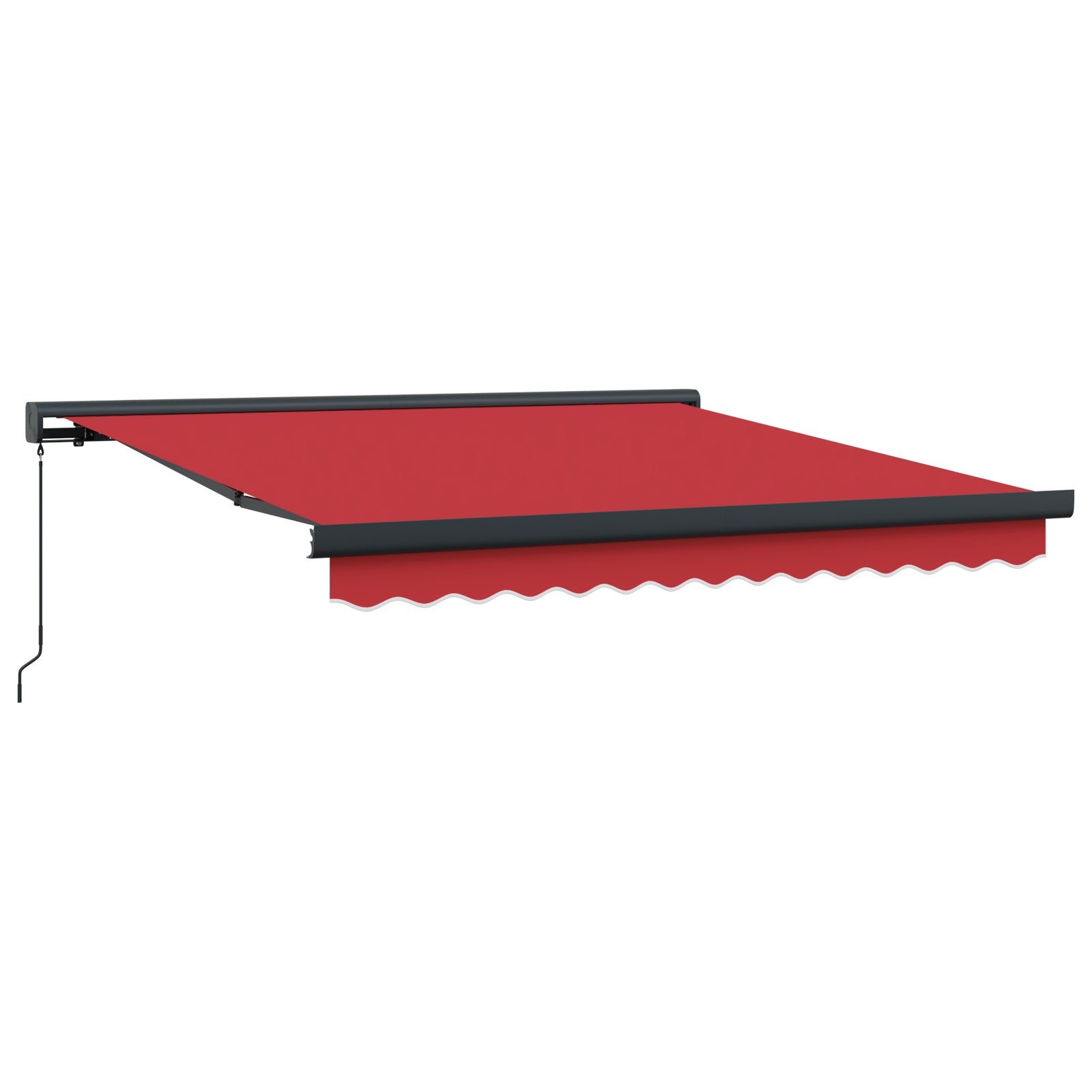 Markiza zwijana Czerwony 300 x 250 cm Tkanina i Metal vidaXL