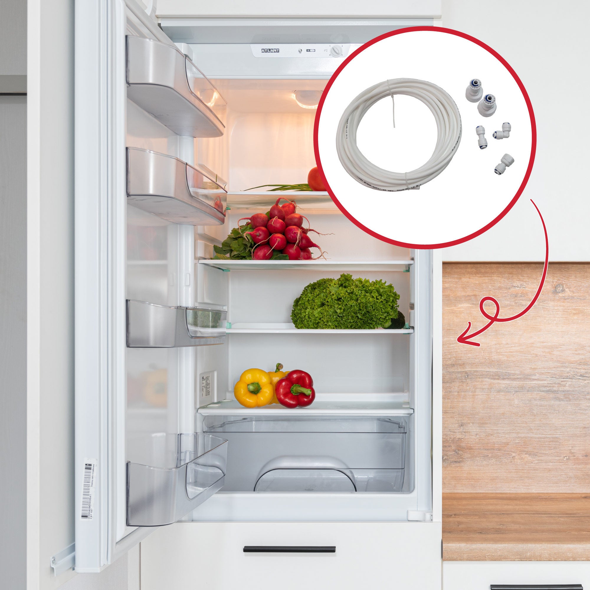 TUYAU ALIMENTATION EAU UNIVERSEL FRIGO AMERICAIN POUR REFRIGERATEUR W-PRO - 4