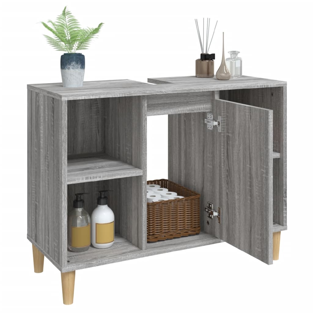 Maison Exclusive - Mobile Lavabo Grigio Sonoma 80x33x60 cm in Legno Multistrato - 5