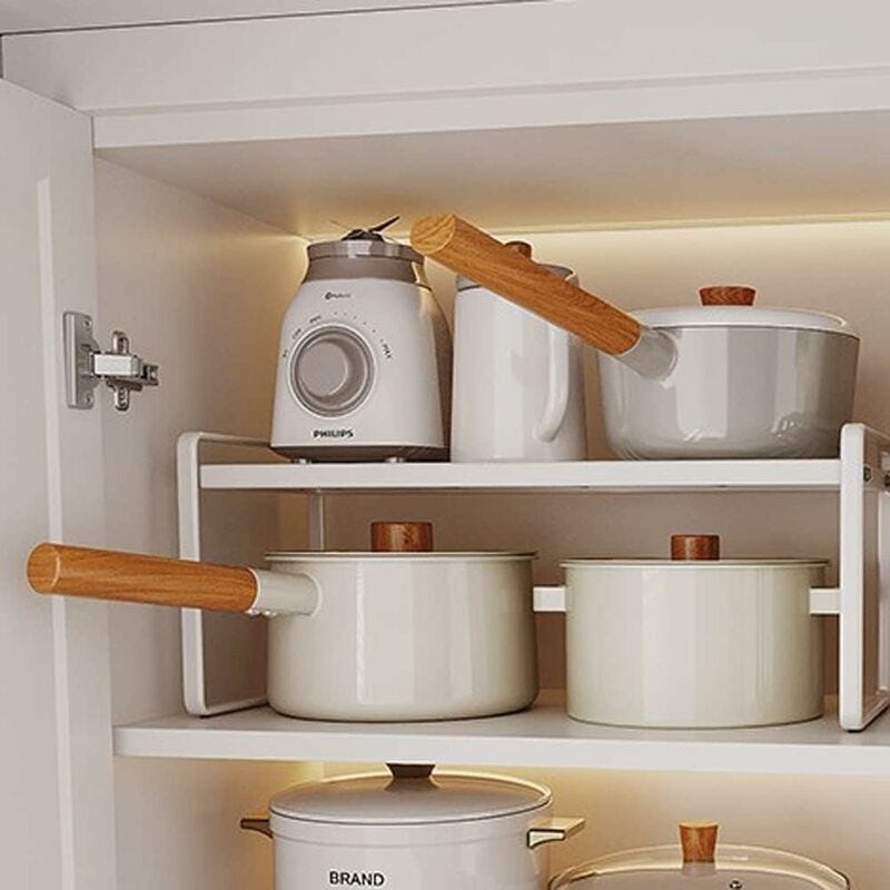 Étagère De Cuisine Pour Placard - Organiseur Rangement Avec Tapis Antidérapant, Charge 15kg