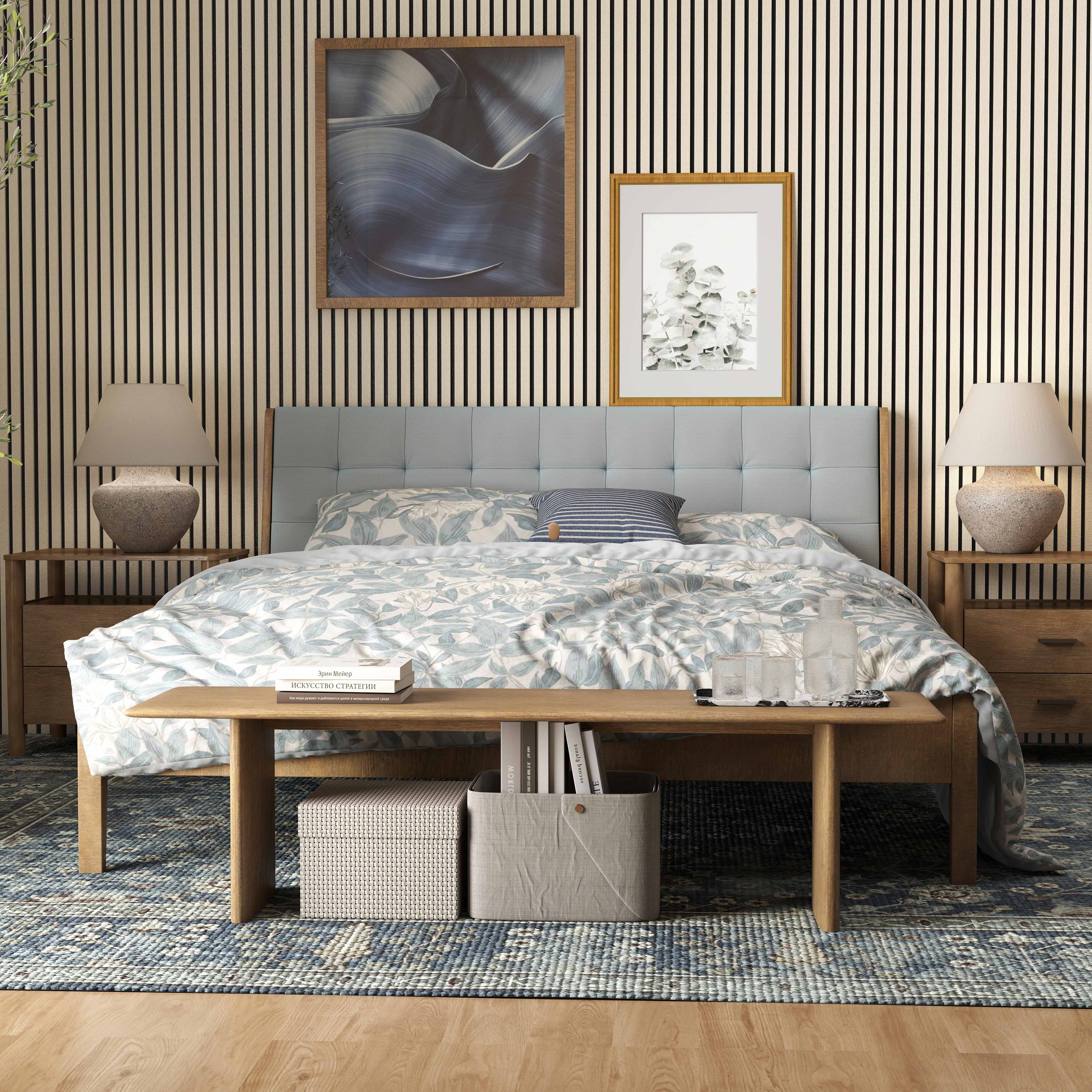 Set di 2 pannelli decorativi fonoassorbenti in legno MDF, 240 cm × 60 cm, Sp 21 mm, Color rovere chiaro - 2