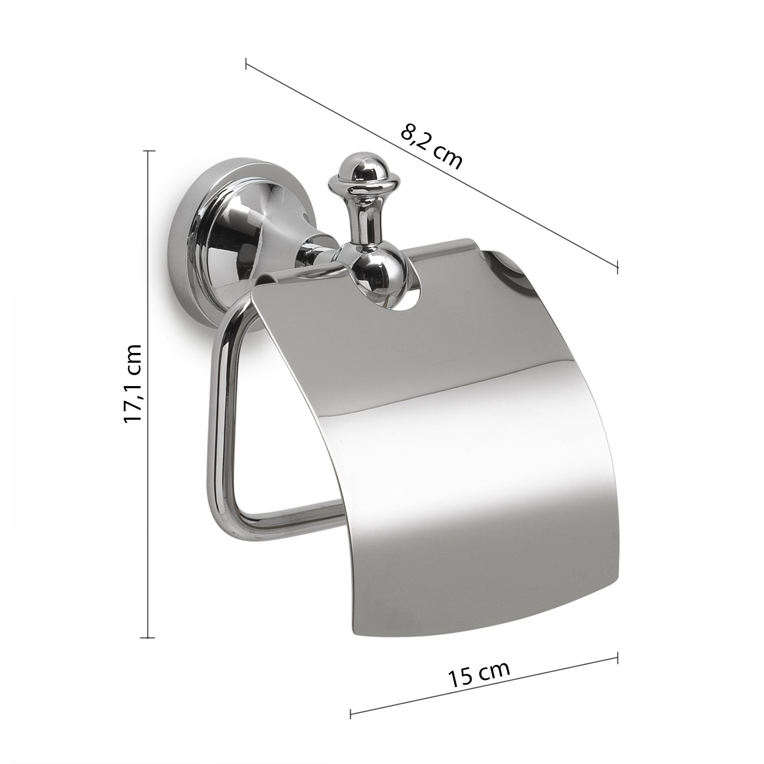 Sapho Gedi Nevis - Porte-papier de toilette avec couvercle, chrome NV2513 - 5