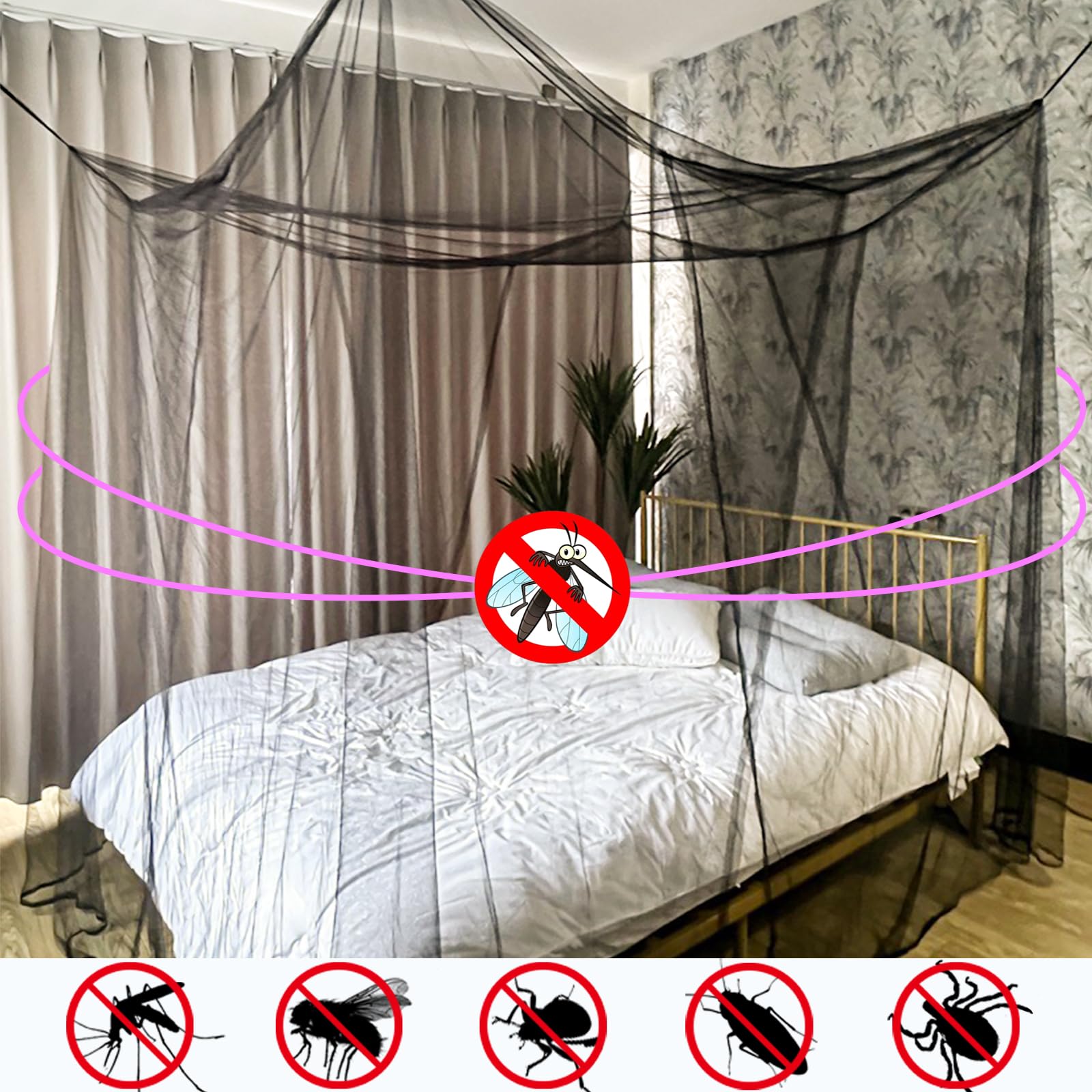 Lualand Zanzariera 200x220x210c Per Es. Un Letto Atrioniale, Adatta Anche Per Uso Esterno