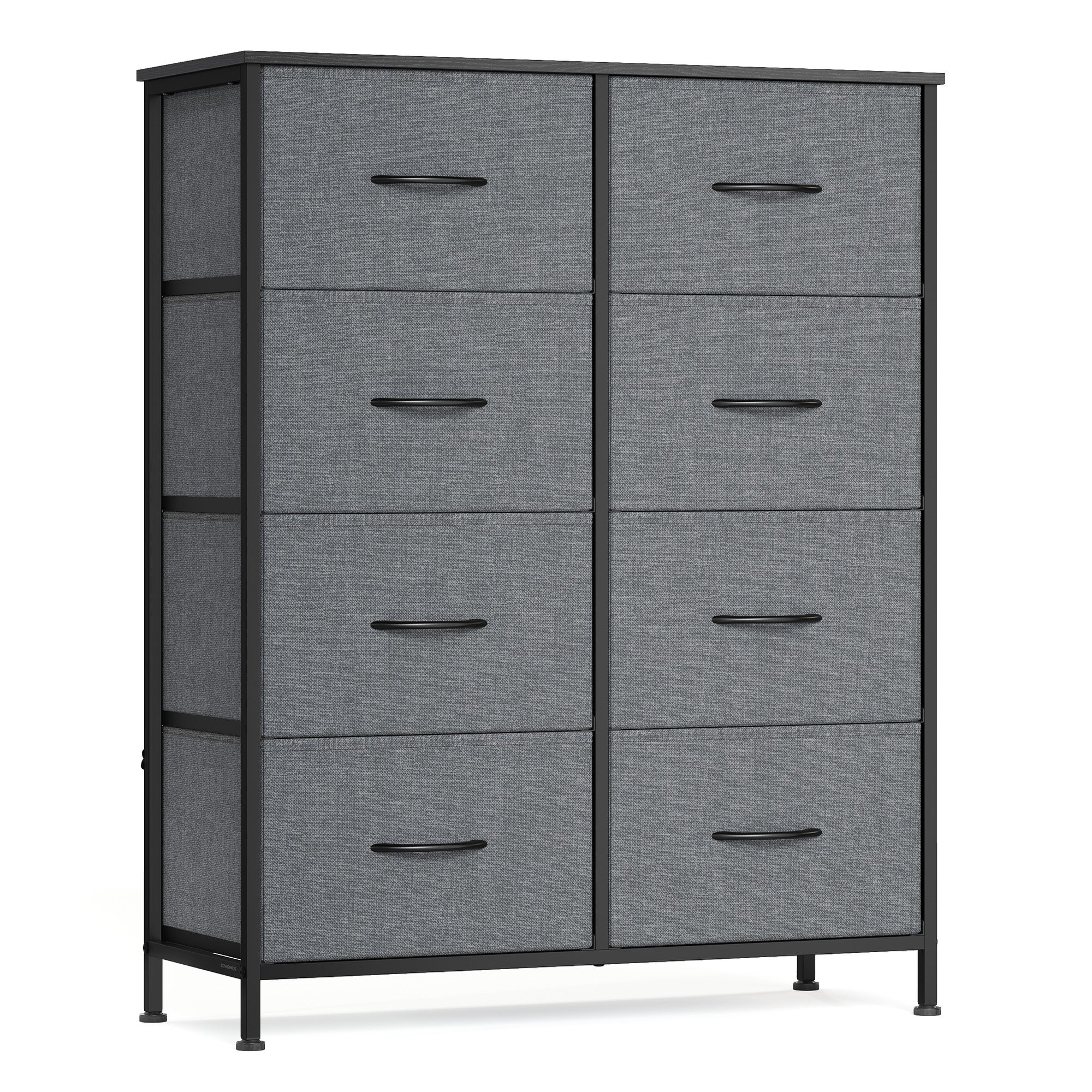 Songmics Bellah Colección, Cómoda, Unidad De Almacenamiento, Para Dormitorio, Armario, Pasillo, Salón, Acero, 8 Cajones, Moderno, Pizarra Gris , Leroy Merlin