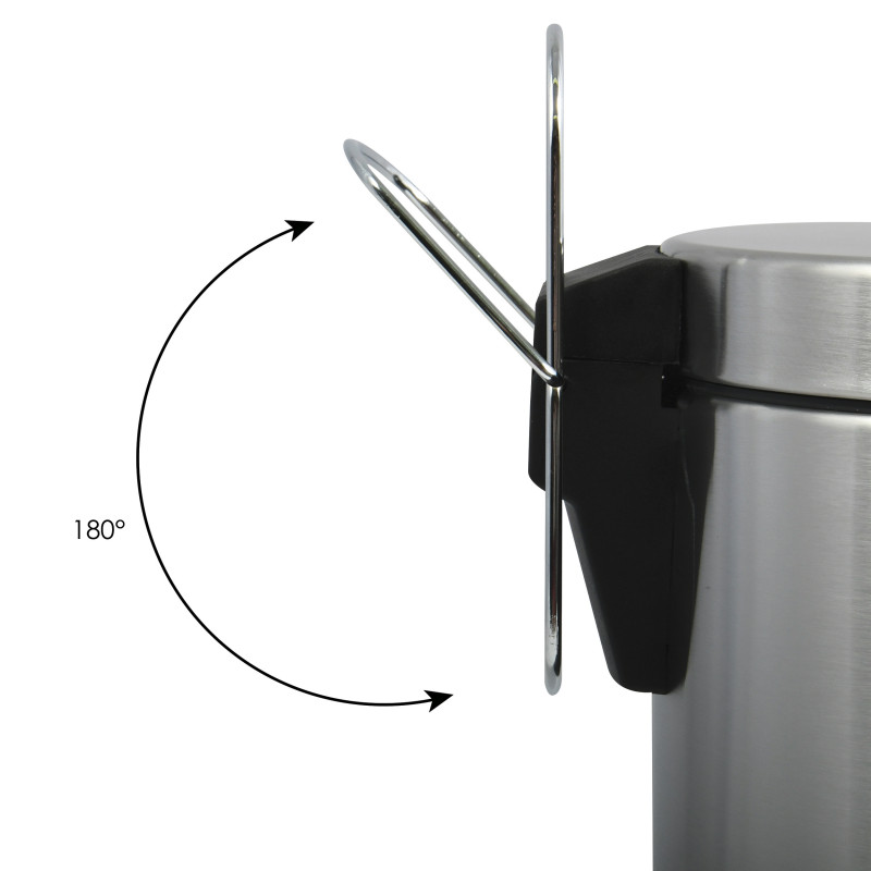 Lixeira com pedal de 12 litros em aço inoxidável MSV - 5