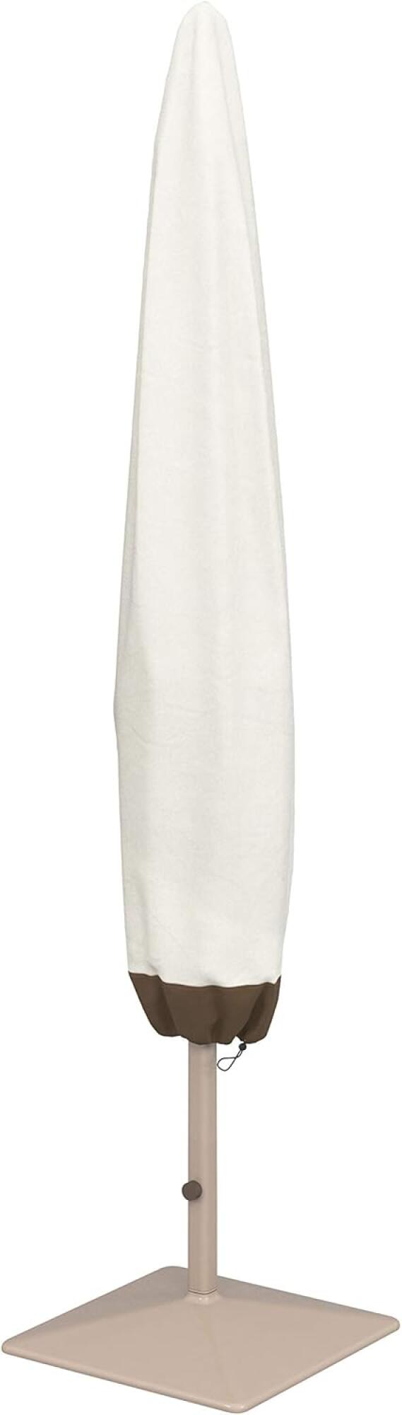 Wodoodporny i chroniący przed słońcem pokrowiec na parasol ogrodowy typu banan, pokrowiec na parasol tarasowy, kolor beżowy i kawowy, pokrowiec po