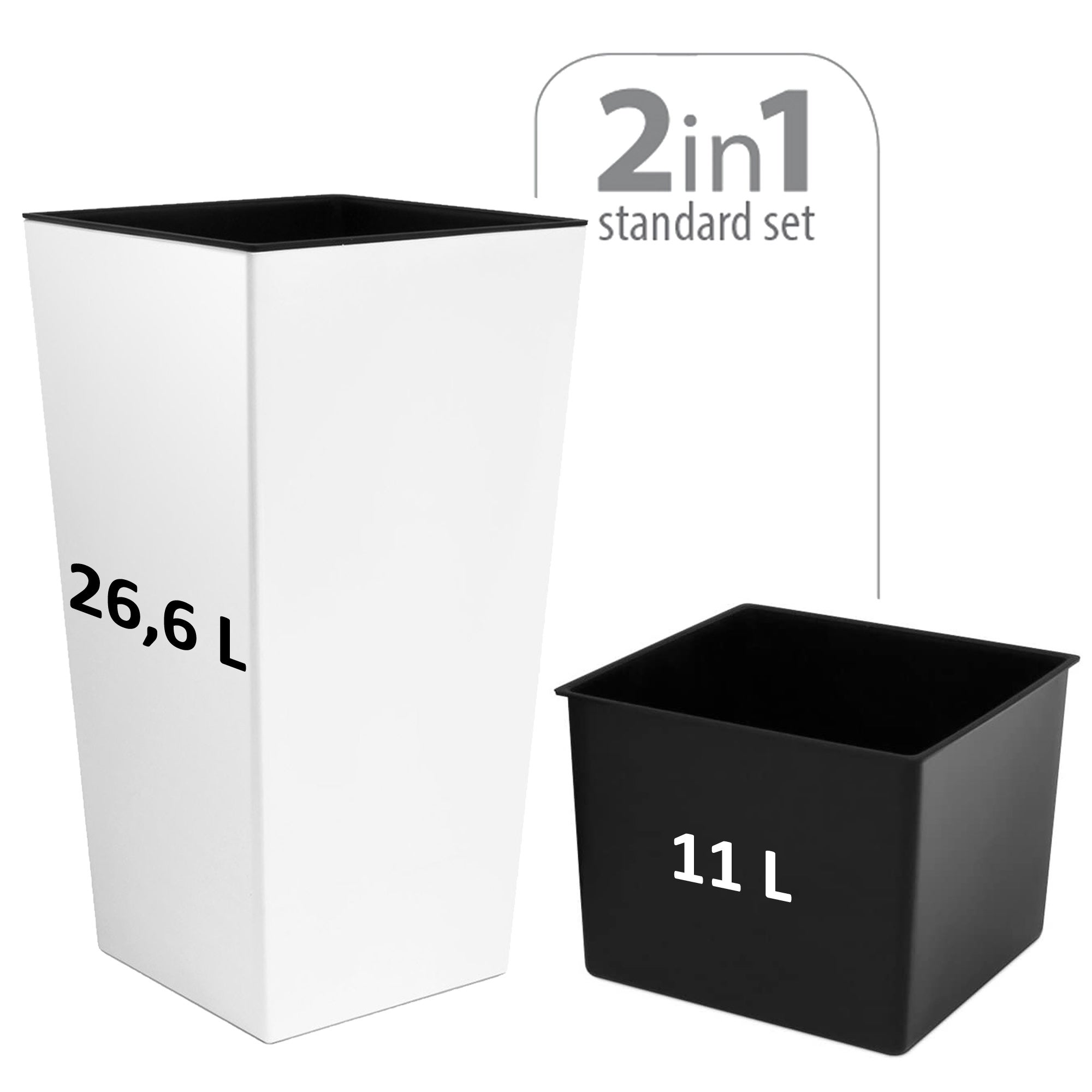 Conjunto de 2 floreiras - Zanvic Urbi - 26,6L - 2