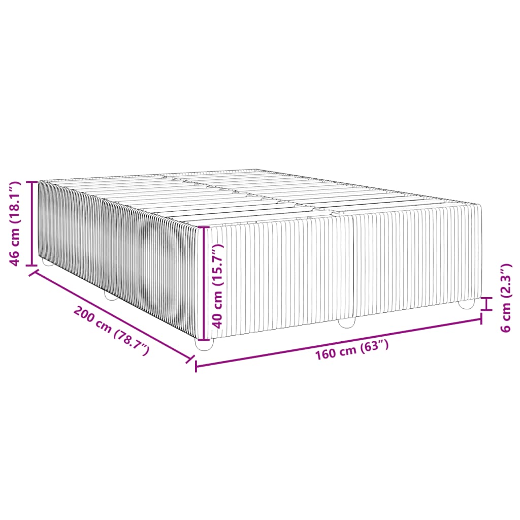 Maison Exclusive - Cadre de lit sans matelas gris clair 160x200 cm tissu - 9