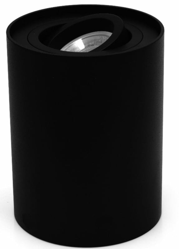 Reflektor sufitowy spot natynkowy Crono okrągły czarny 1xGU10x10W wym: 12,5 x 9,6 x 9,6 cm aluminium IdeaLED