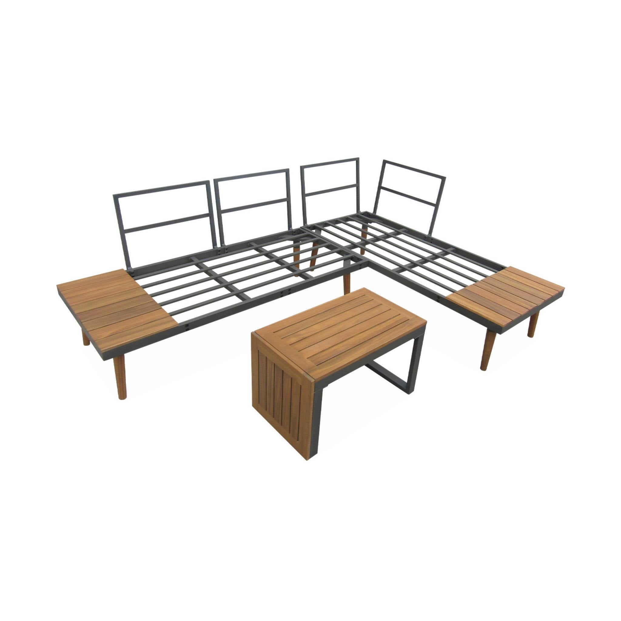 Salon de jardin en Aluminium Gris 4 personnes - 6